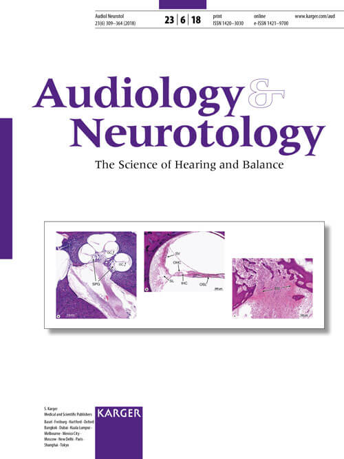 AUDIOLOGY AND NEUROTOLOGY cover