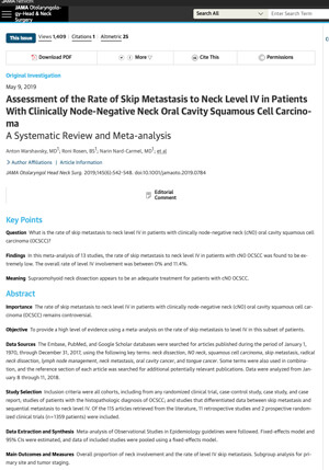 JAMA OTOLARYNGOLOGY HEAD AND NECK SURGERY online page image