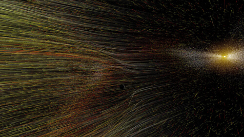 Artists impression of the solar wind. 