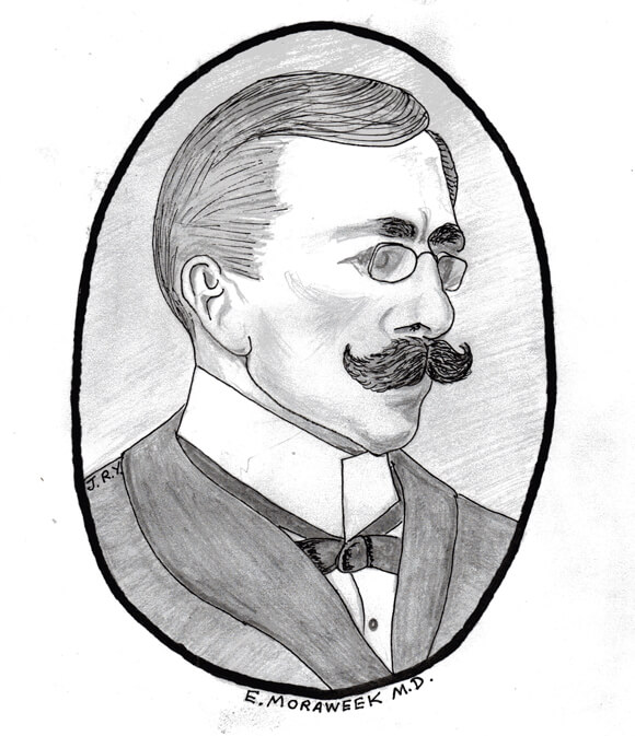 Drawing of Dr Ernest Moraweck.