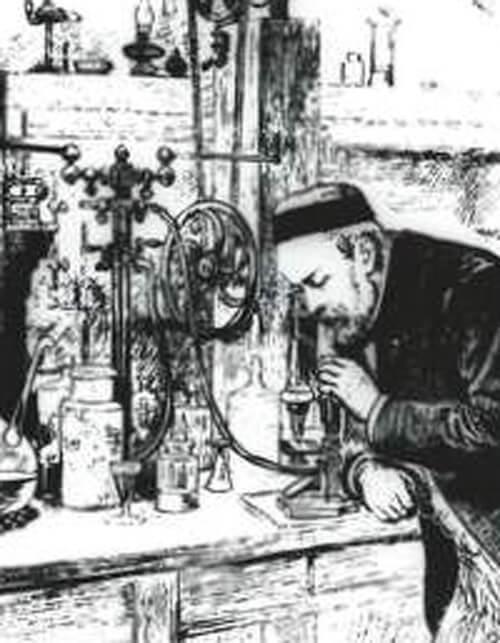 Illustration showing Louis Pasteur.