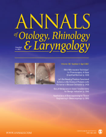 Annals of otology, rhinology & laryngology journal cover image.