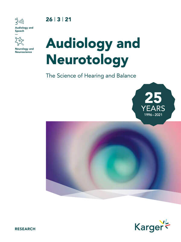 Audiology and Neurotology journal cover image.