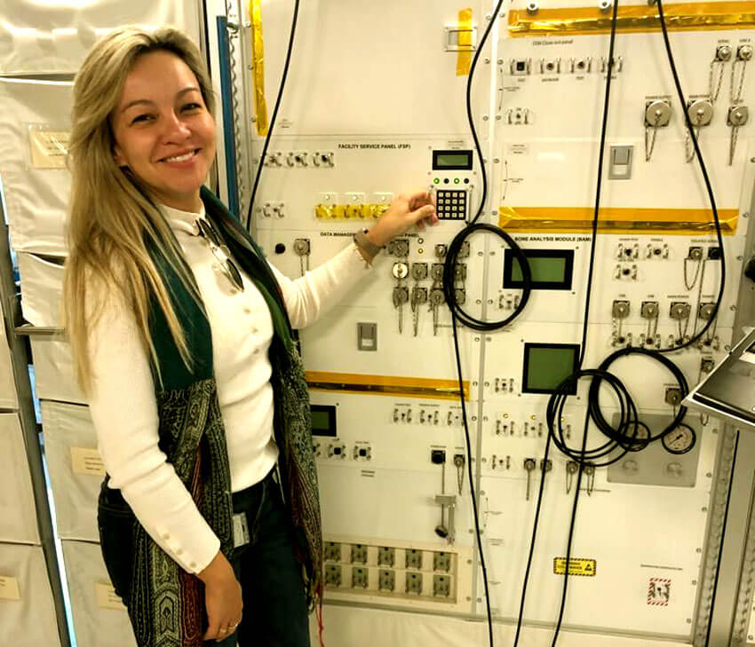 Photo showing Lilian during her training at the European Space Agency.