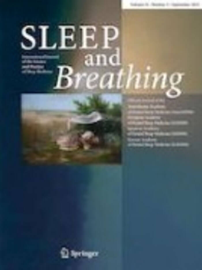 Sleep and Breathing journal cover image.