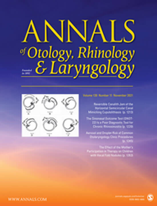 Annals of Otology, Rhinology & Laryngology journal cover image.
