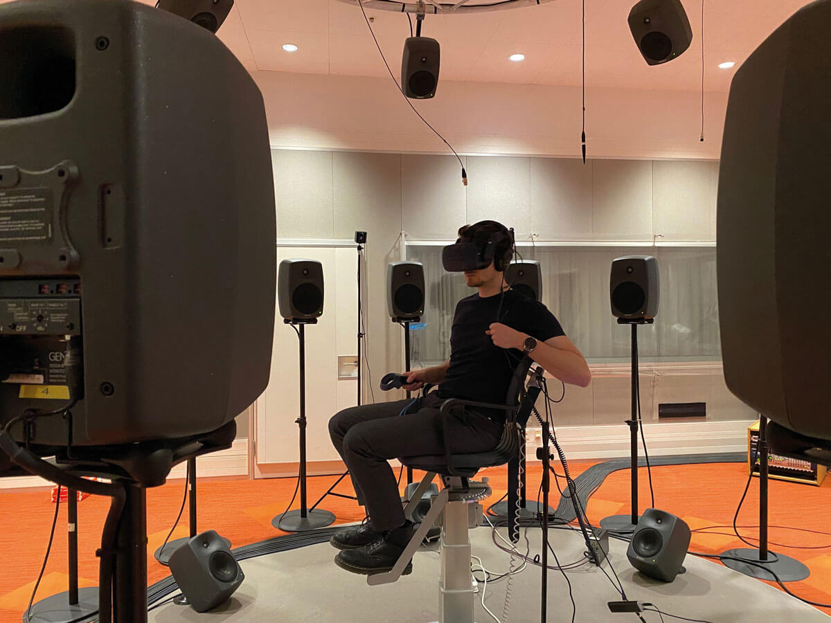 Photo showing example of person using VR.