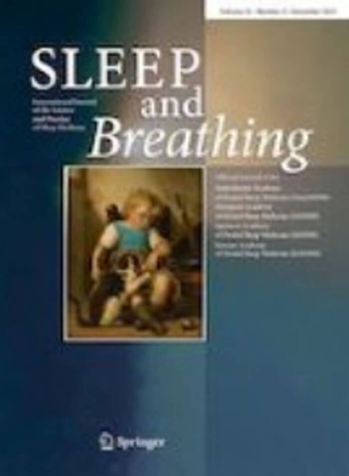 Sleep and Breathing journal cover image.