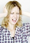 Photo of woman screaming.