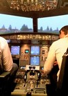 Photo of aeroplane cockpit. 