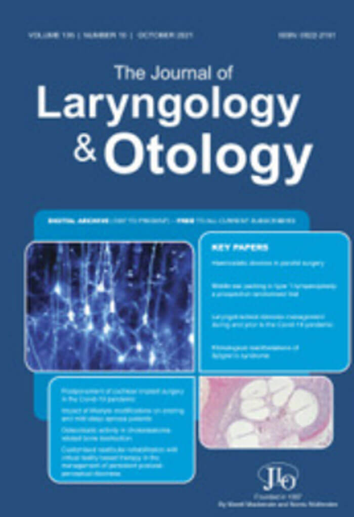The Journal of Laryngology & Otology cover image.