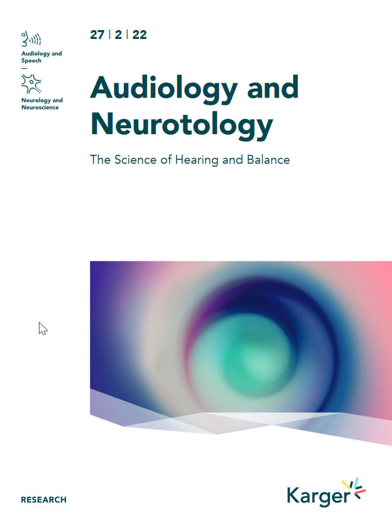 Audiology and Neurotology journal cover image.