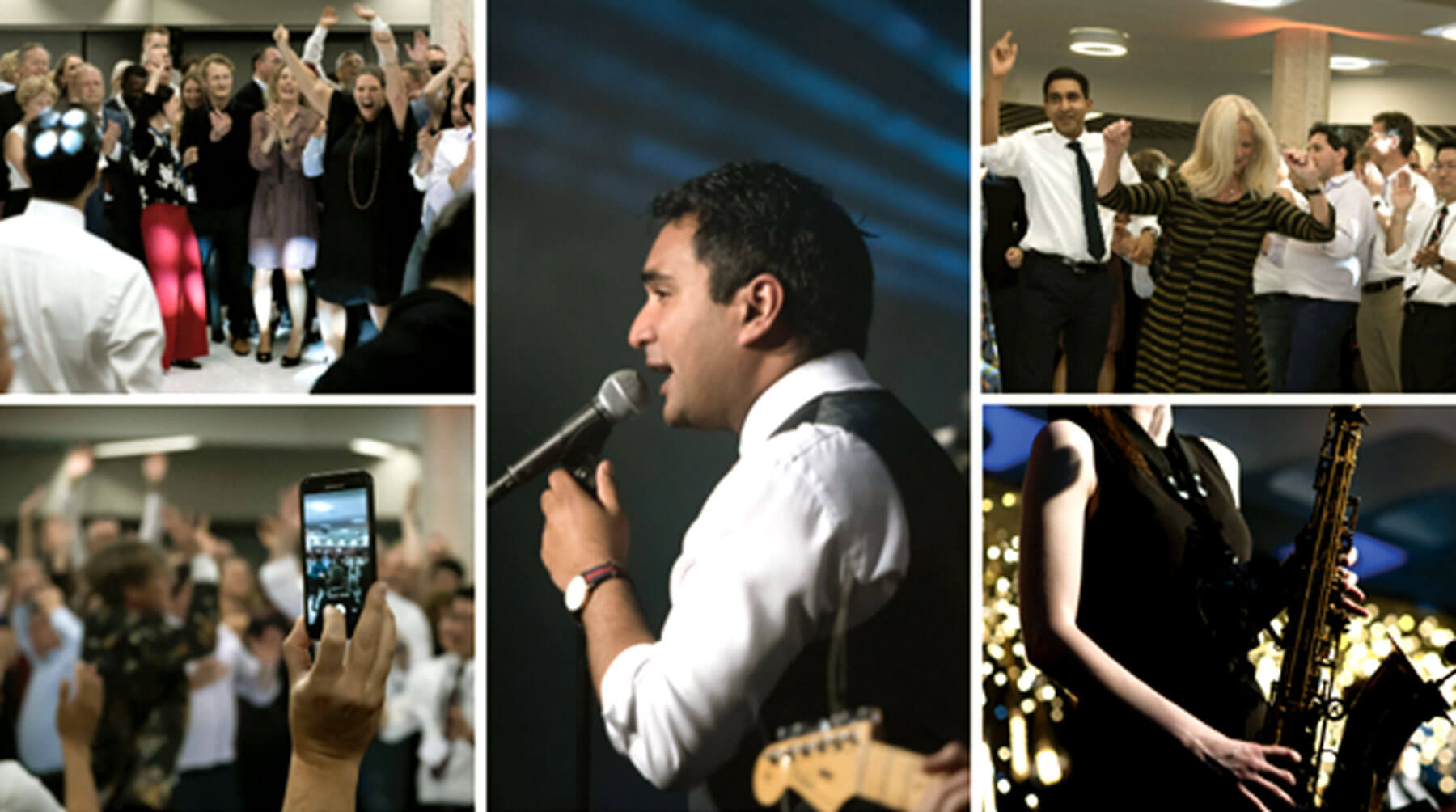 Photos showing Joseph Manjaly and his band, The Arrhythmics.