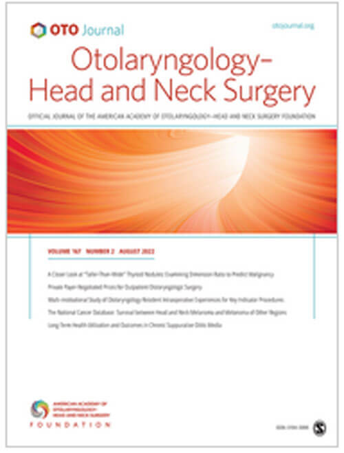 Otolaryngology - Head and Neck Surgery journal cover image.