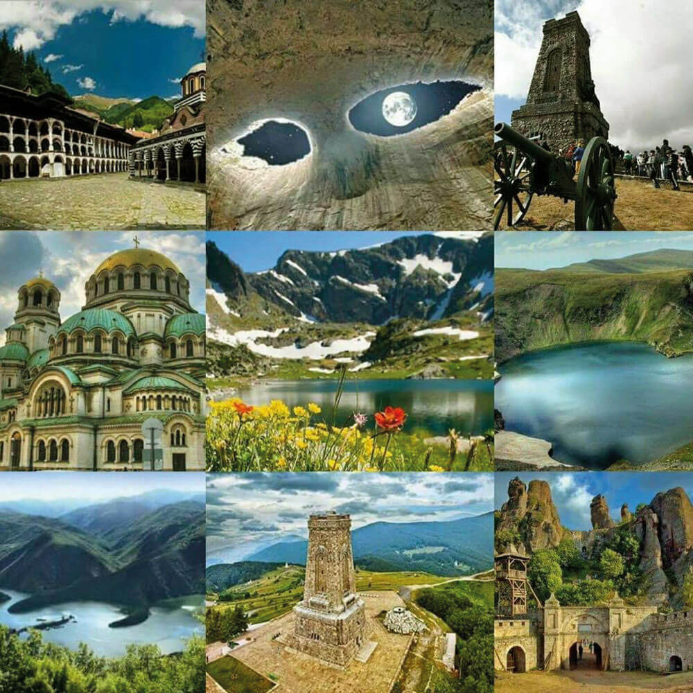 Montage image of Bulgarian sights of interest. 