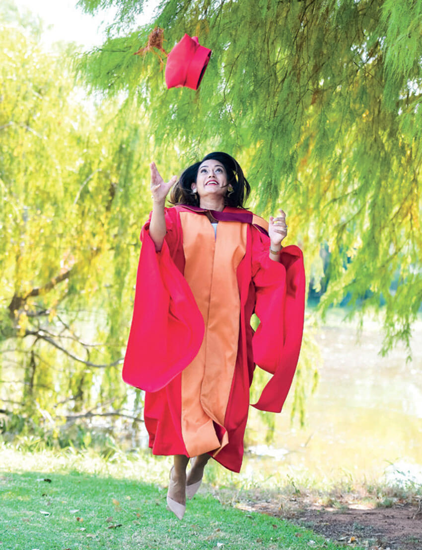 Photo showing Husmita at her PhD graduation.