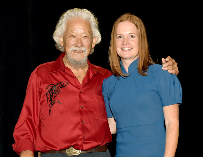 Photo showing CSO Meeting 2022 keynote speaker Dr David Suzuki, a lifelong advocate for nature, and guest speaker Dr Andrea MacNeil.