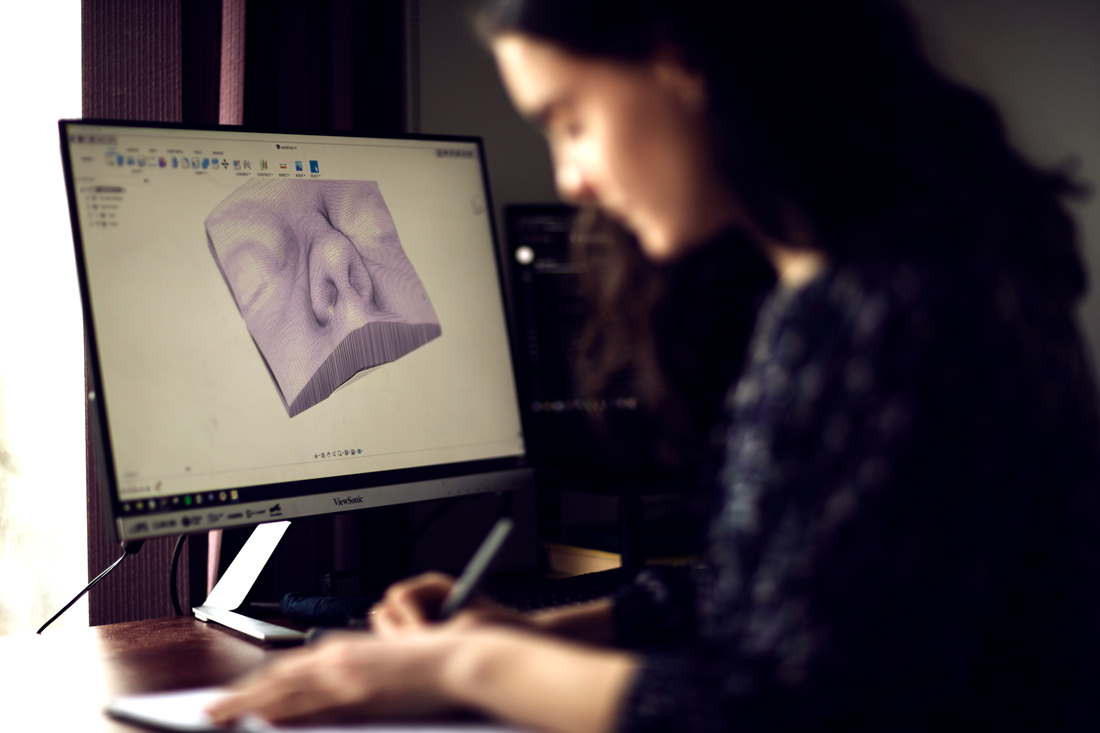 Photo showing a computer 3D model of the face.