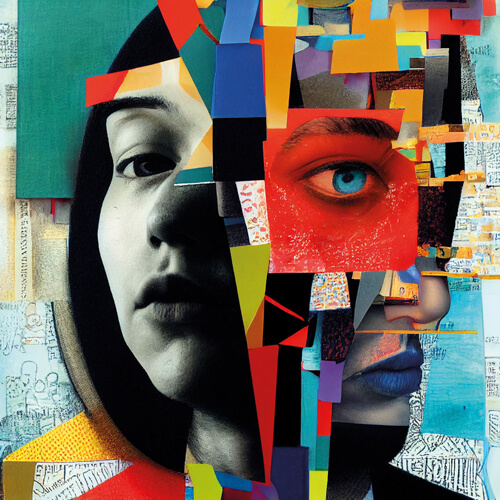 Illustration showing human face.