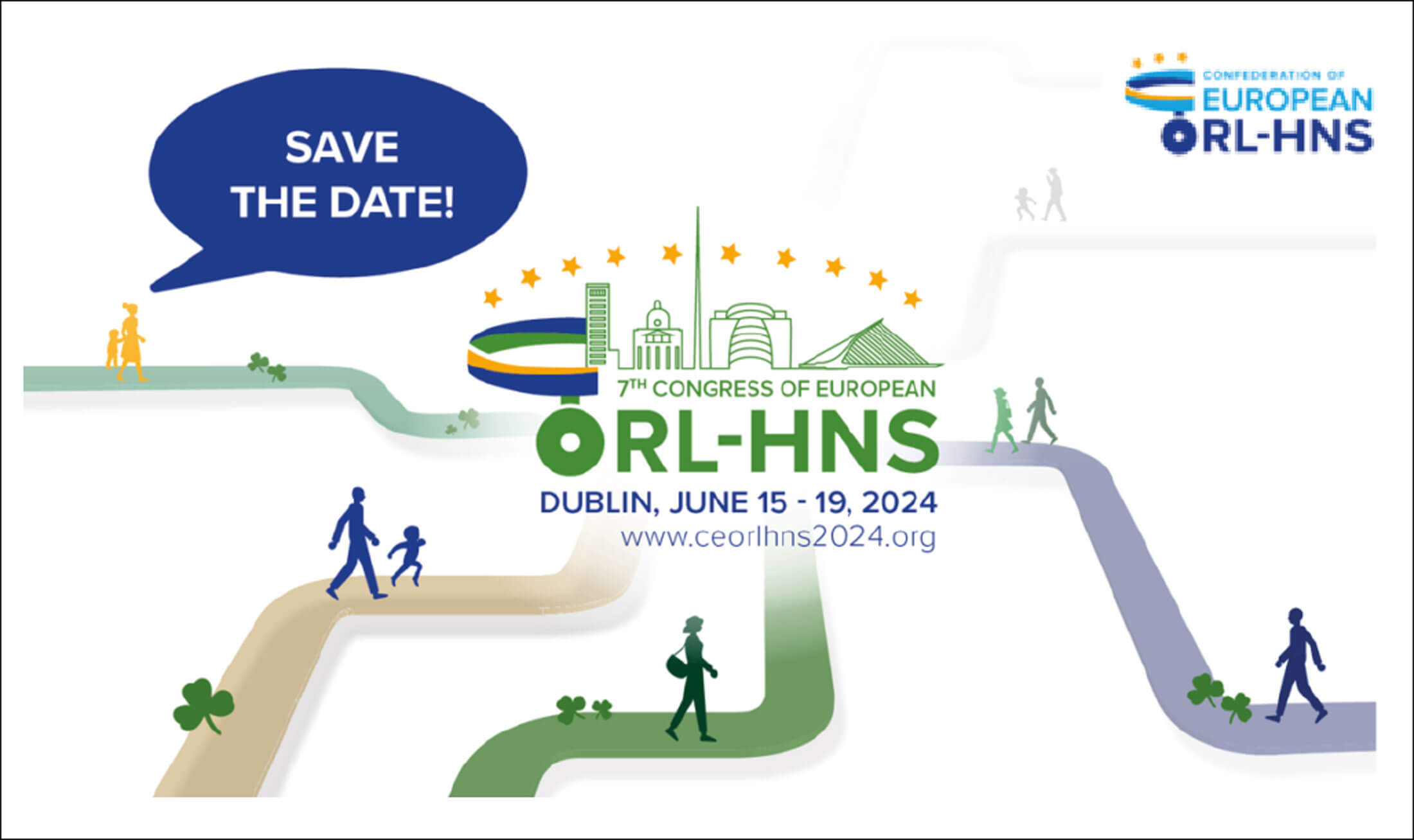 Graphic promoting the CEORL-HNS congress in Dublin in June 2024. 