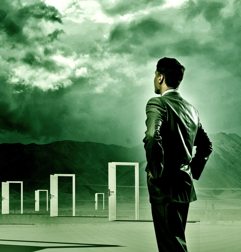 Illustration of open doors representing choice and variety.