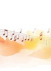 Illustration of colourful spectrum and musical notes.