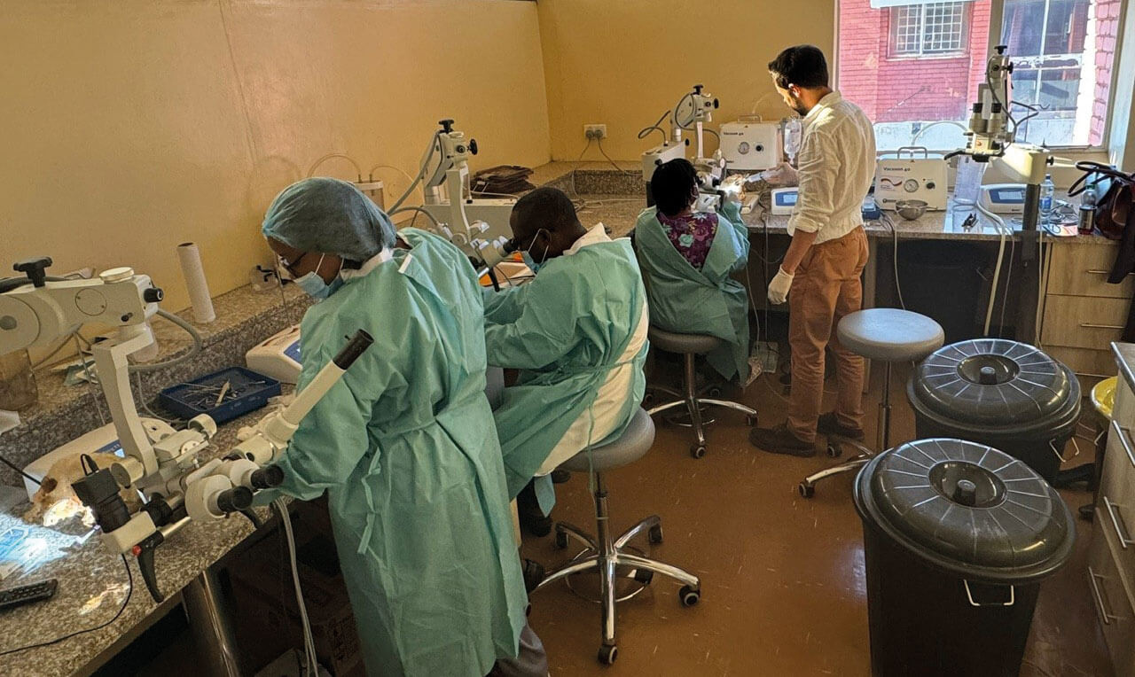 Photo showing temporal bone lab, University Teaching Hospital, Lusaka.