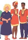 Illustration showing group of people.