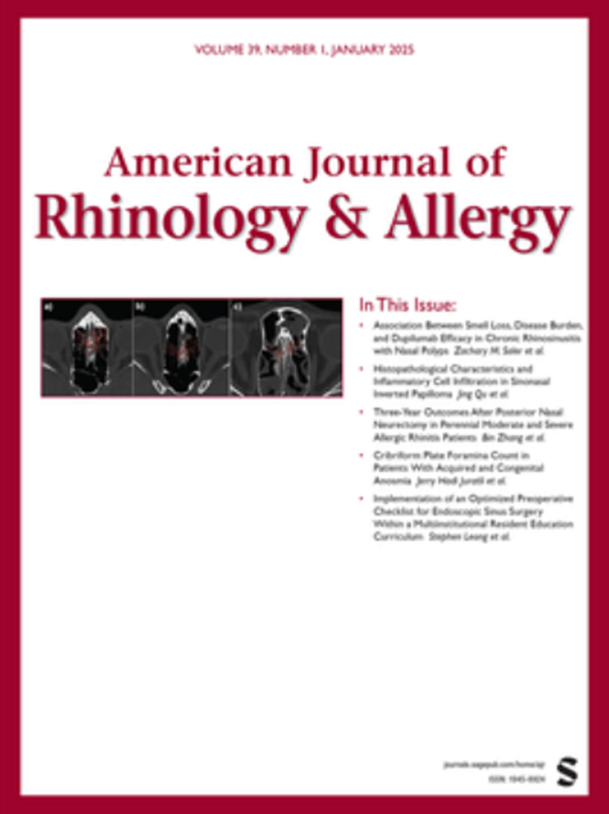 American Journal of Rhinology & Allergy cover image.