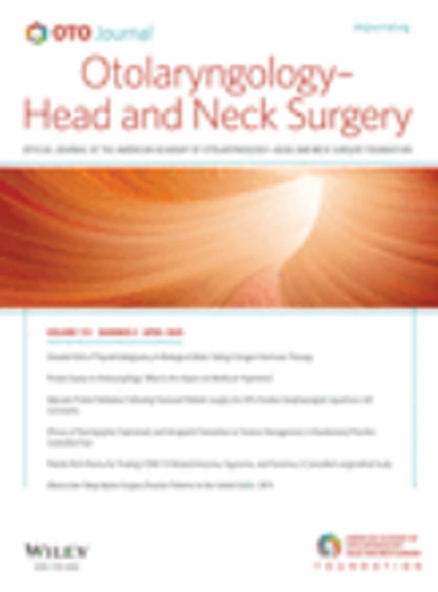 Otolaryngology - Head and Neck Surgery journal image.