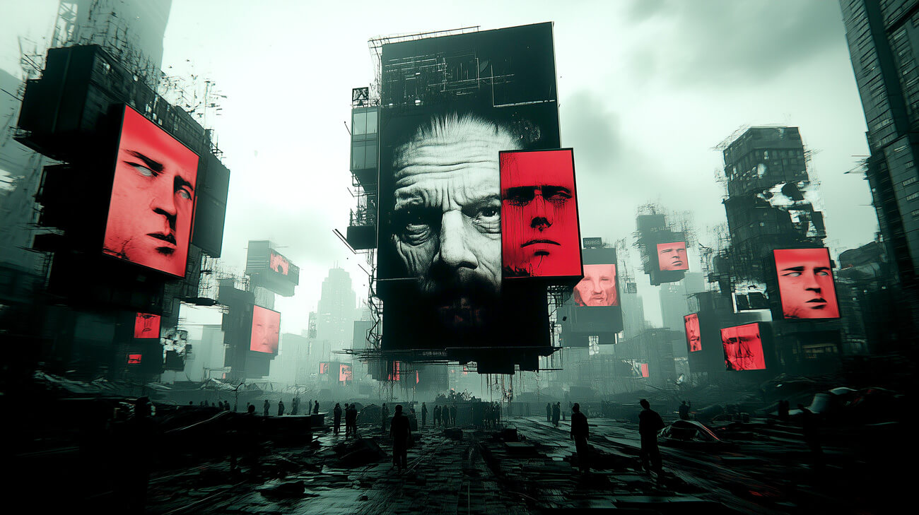 AI image of dystopian cityscape.