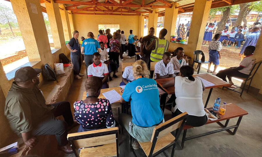Photo showing one of the four ear camps in rural Malawi.