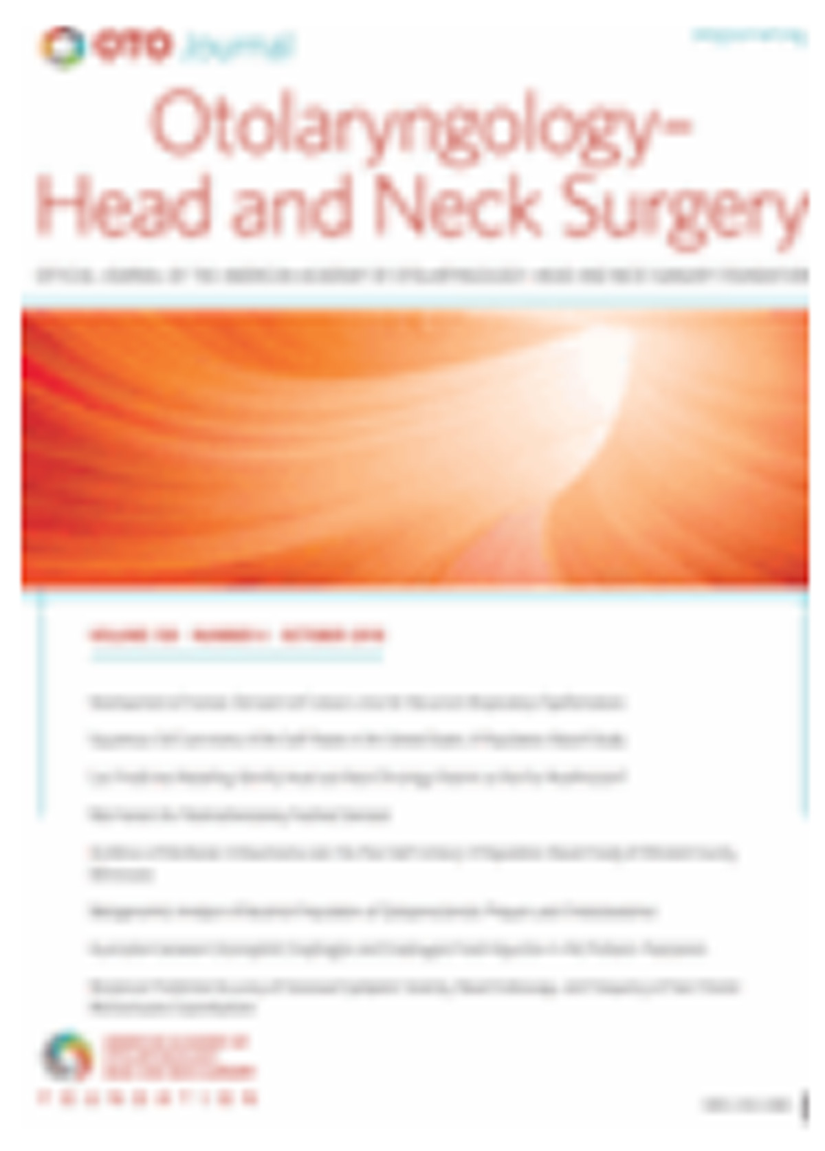 Otolaryngology - Head and Neck Surgery journal image.