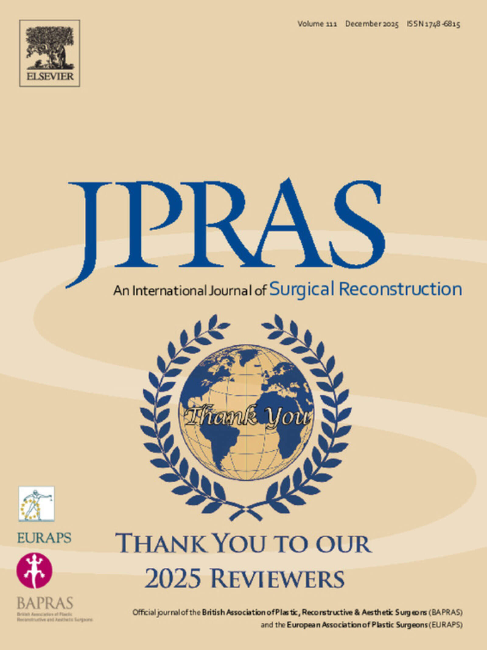 JPRAS journal cover image.