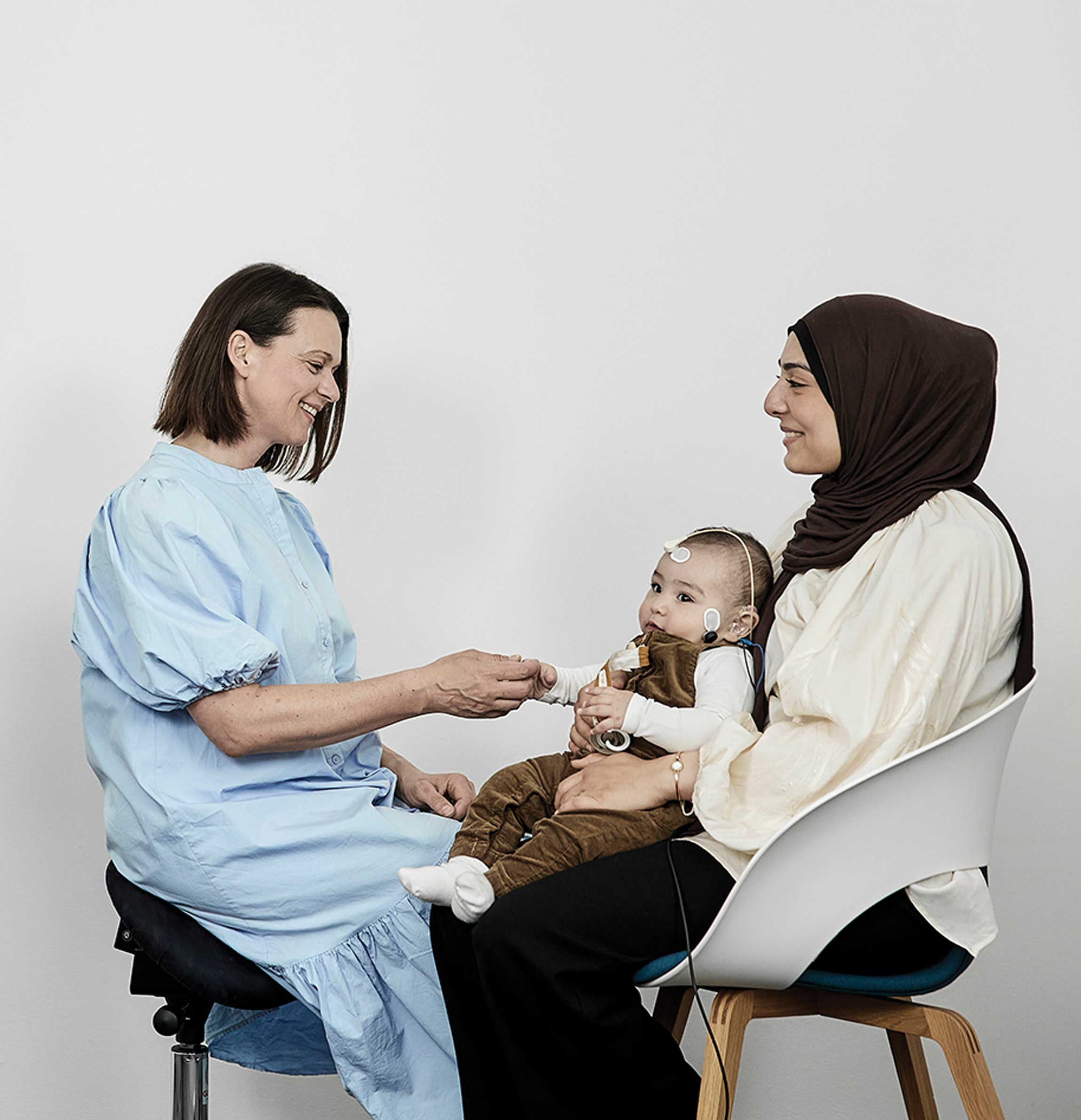 Image showing example of an aided cortical test being performed.