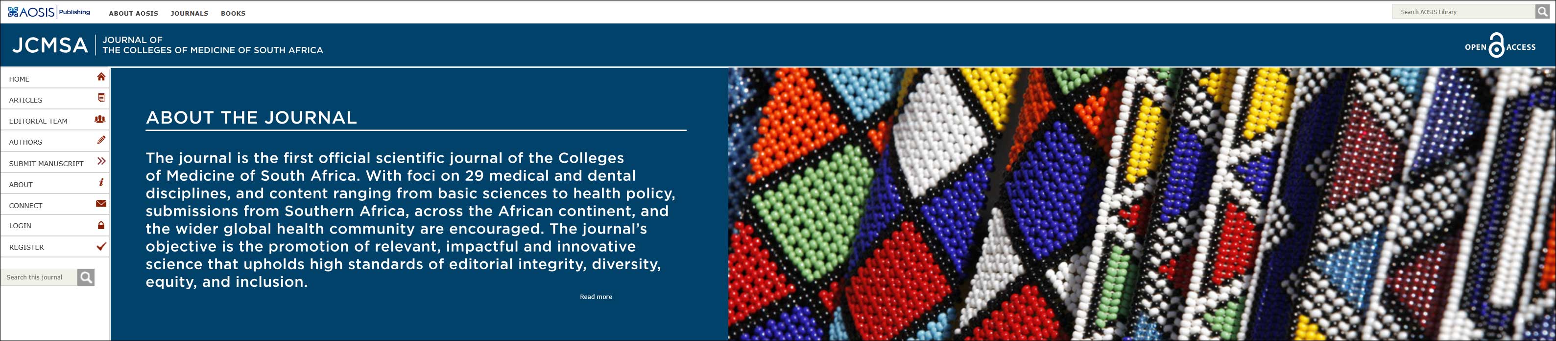 Image of JCMSA web page.
